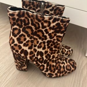 Marc Fisher Leopard Fur Booties